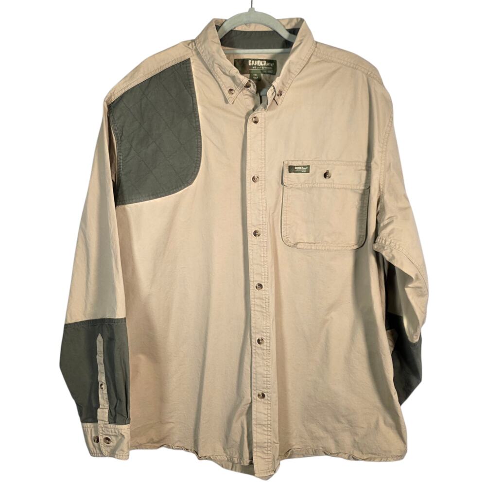 Gander Mountain Heavyweight Hunting Work Shirt Men's 2XL Tan Button Front